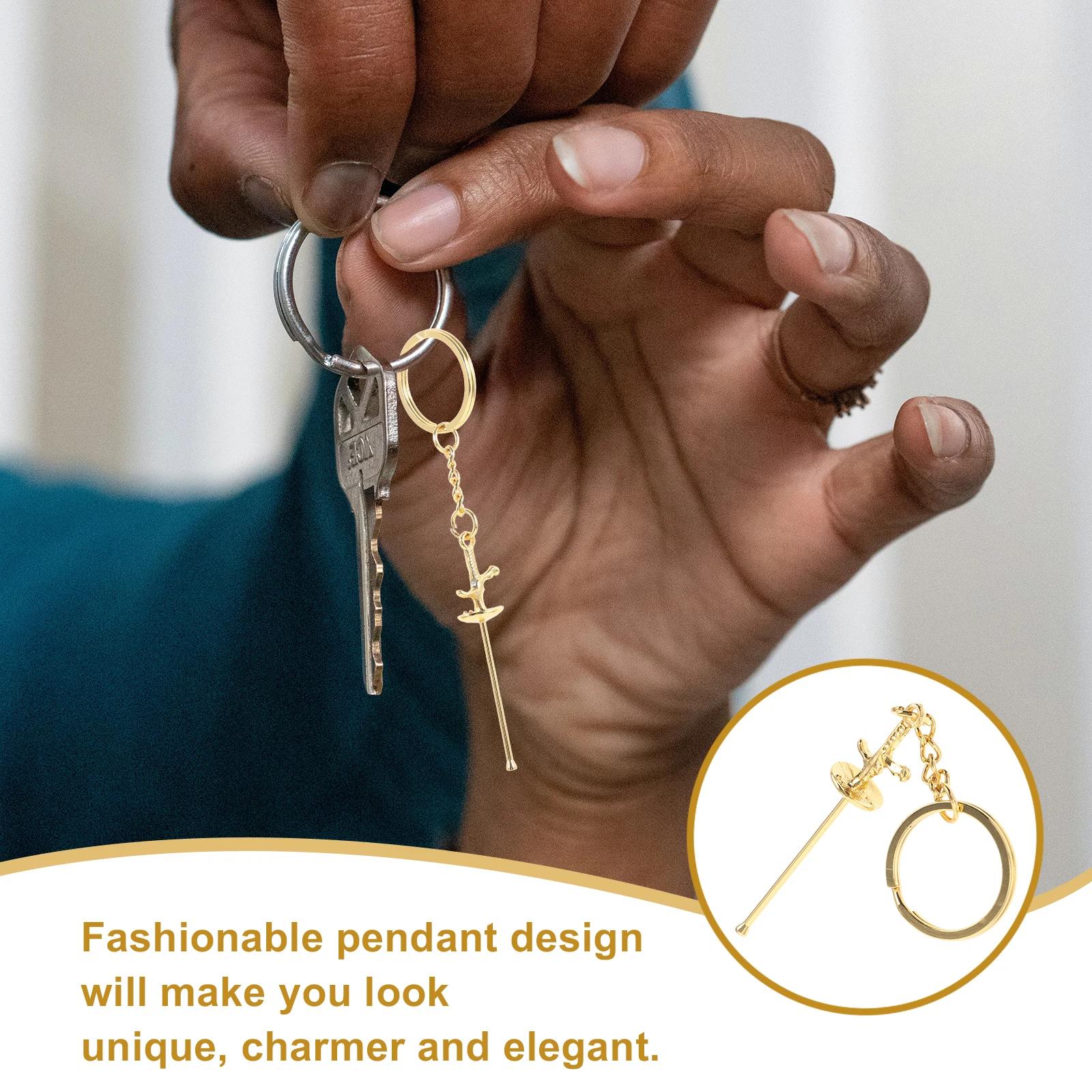 Fashionable Metal Keychain Pendant Charm Jewelry for Women Decorative Accessories Cute Fencing Ornament Ring Gift Sports Key
Fashionable Metal Keychain Pendant Charm Jewelry for Women Decorative Accessories Cute Fencing Ornament Ring Gift Sports Key