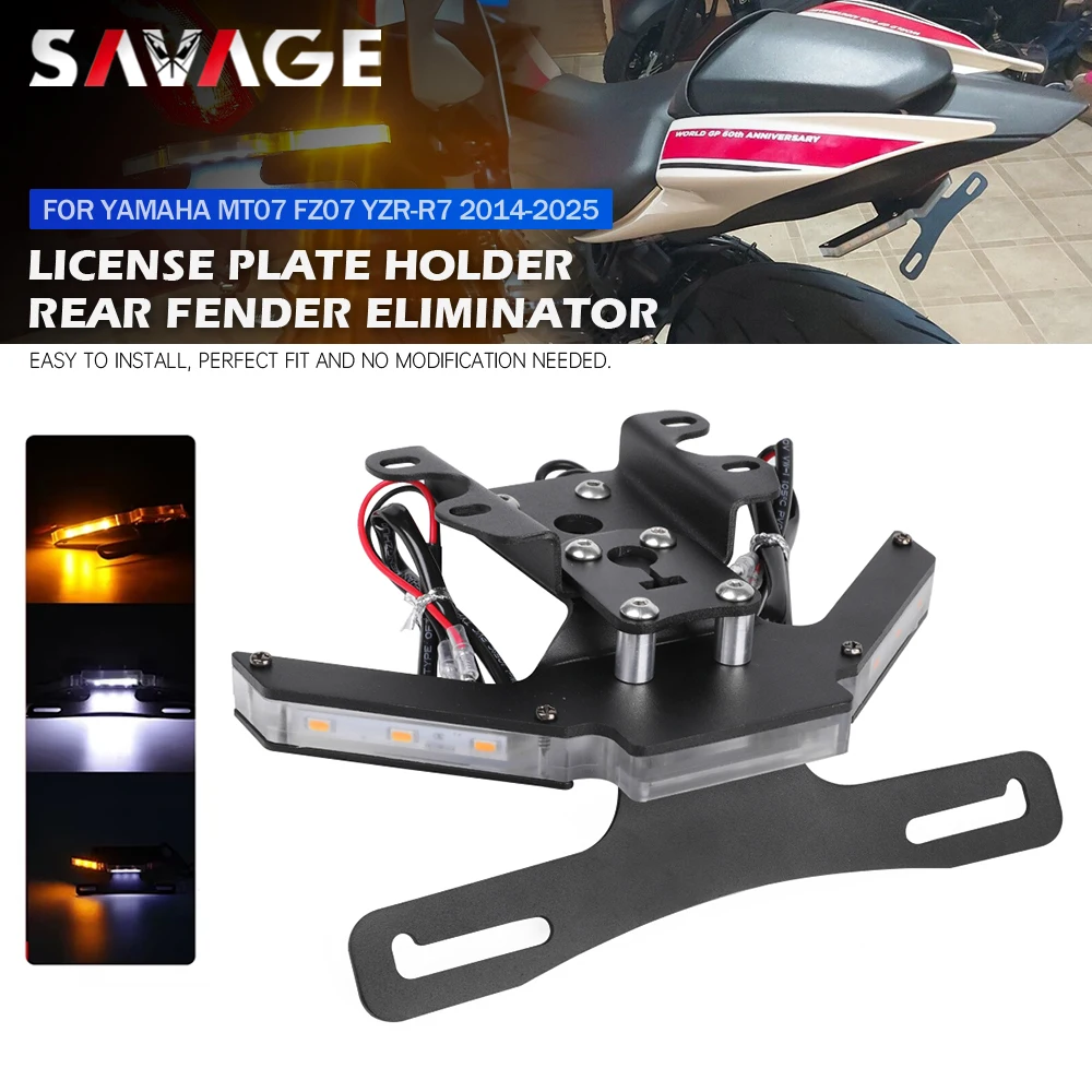 Fender Eliminator For YAMAHA MT07 FZ07 YZF R7 2014-2025 FZ-07 MT-07 2018 Motorcycle License Plate Holder LED Turn Signal Light
Fender Eliminator For YAMAHA MT07 FZ07 YZF R7 2014-2025 FZ-07 MT-07 2018 Motorcycle License Plate Holder LED Turn Signal Light