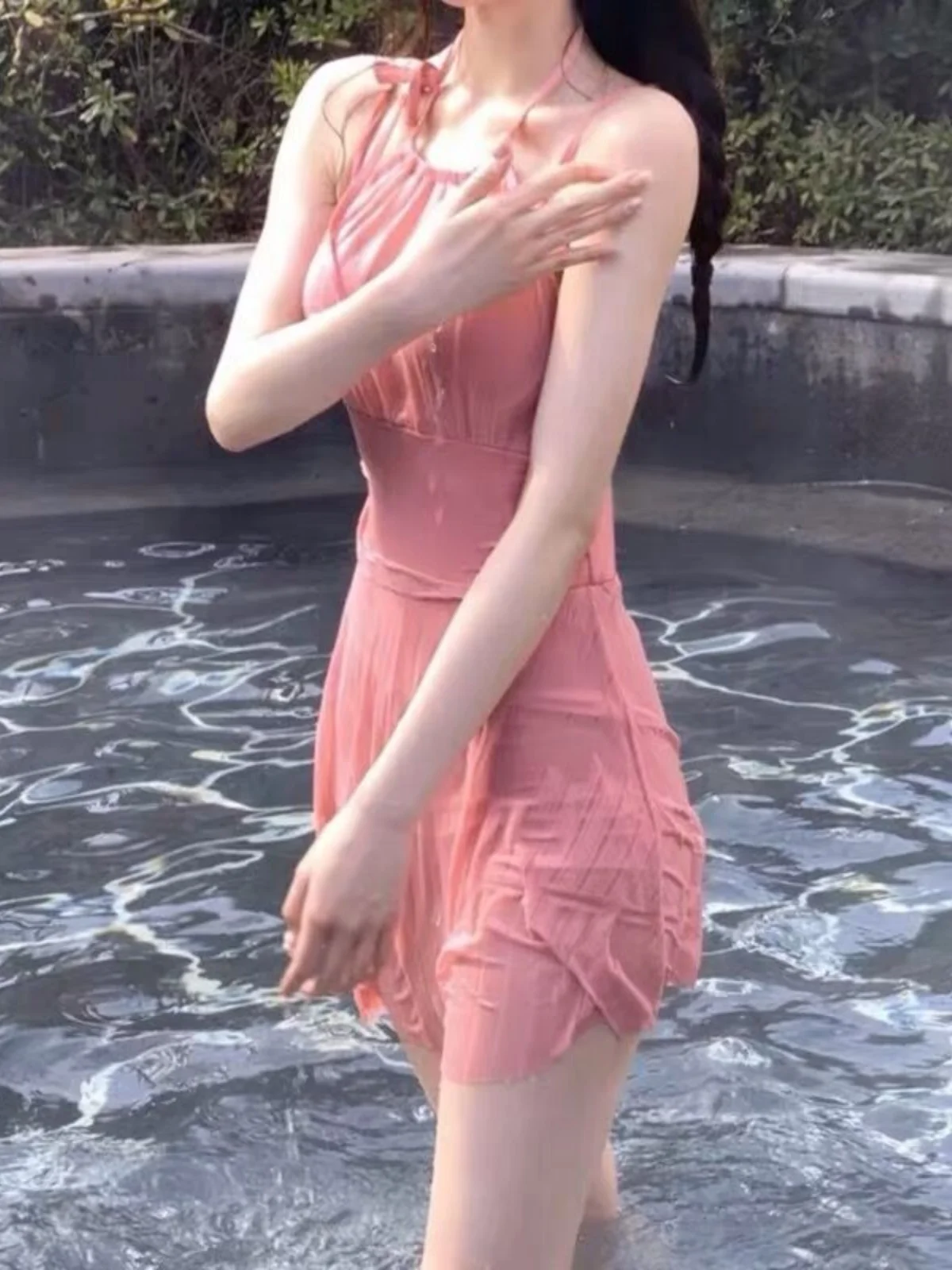 Женский слитный купальник с завязками на шее, для термальных источников, консервативный, скрывающий живот, Pure Desire Sle, для плавания
Женский слитный купальник с завязками на шее, для термальных источников, консервативный, скрывающий живот, Pure Desire Sle, для плавания