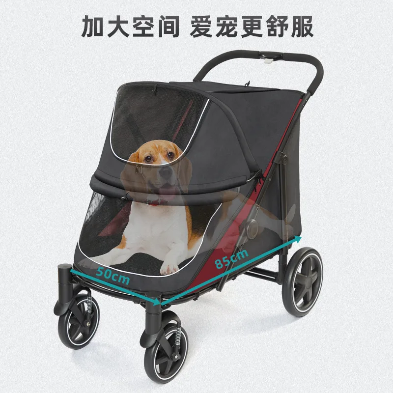 Large space pet cart, medium and large pet cart, outdoor pet cart