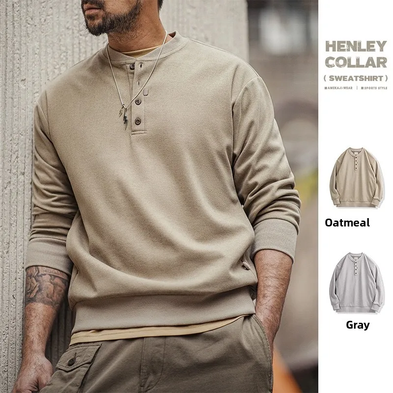 Maden Men's Woolen Sweatshirt Henry Collar Long Sleeve Casual Spring Base Shirt Loose Fit Japanese Style Polyester Viscose
Maden Men's Woolen Sweatshirt Henry Collar Long Sleeve Casual Spring Base Shirt Loose Fit Japanese Style Polyester Viscose