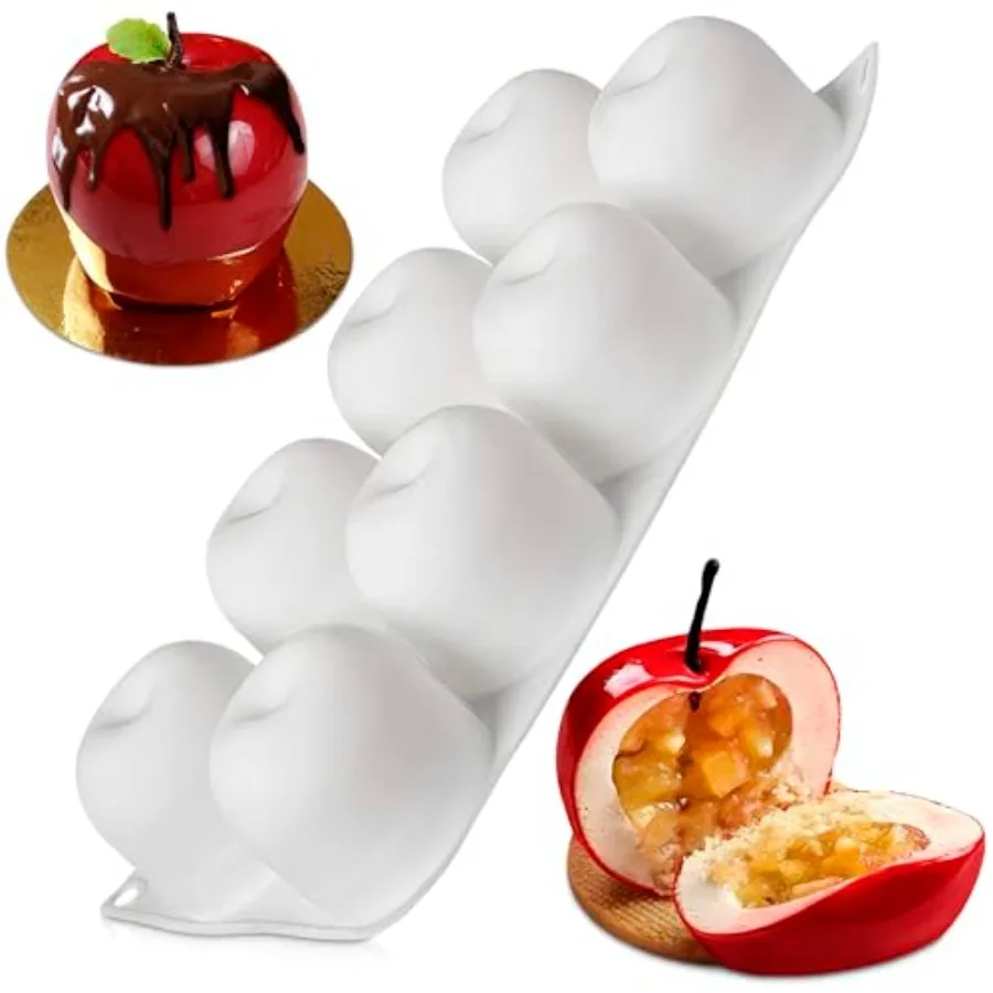 8 Cavity Apple Silicone Mold - 11.22 x 6.69 x 2.3 Apple Mold for Easter Baking, Mousse, Pastry, Jelly, Ice Cream, DIY Soap and
8 Cavity Apple Silicone Mold - 11.22 x 6.69 x 2.3 Apple Mold for Easter Baking, Mousse, Pastry, Jelly, Ice Cream, DIY Soap and