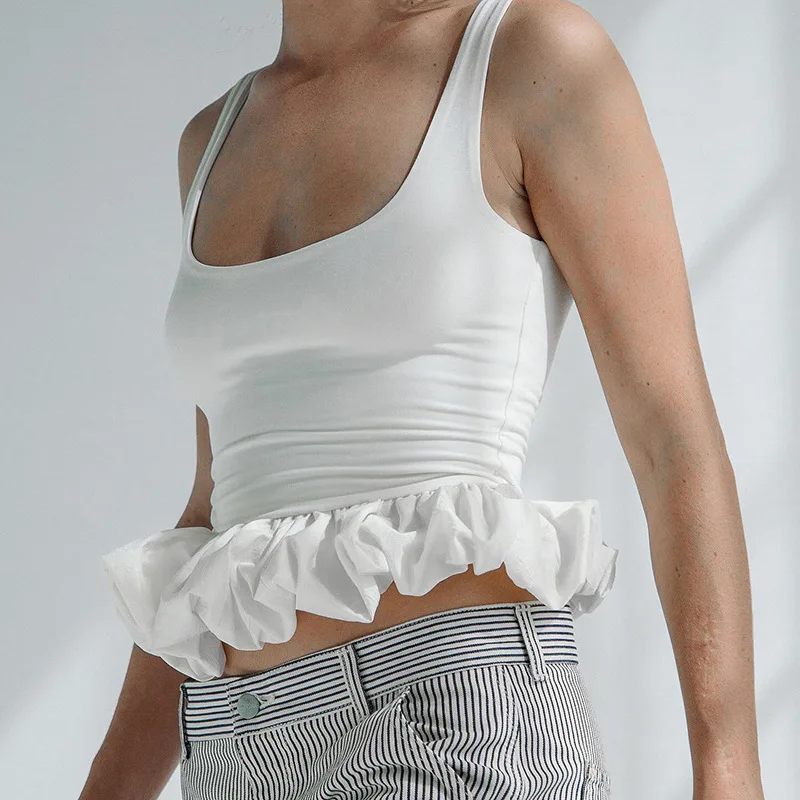 Summer New Solid Color Sleeveless Backless Square Neck Bubble Sexy Vest Small Top European American Women's Clothing Q24TP153
Summer New Solid Color Sleeveless Backless Square Neck Bubble Sexy Vest Small Top European American Women's Clothing Q24TP153