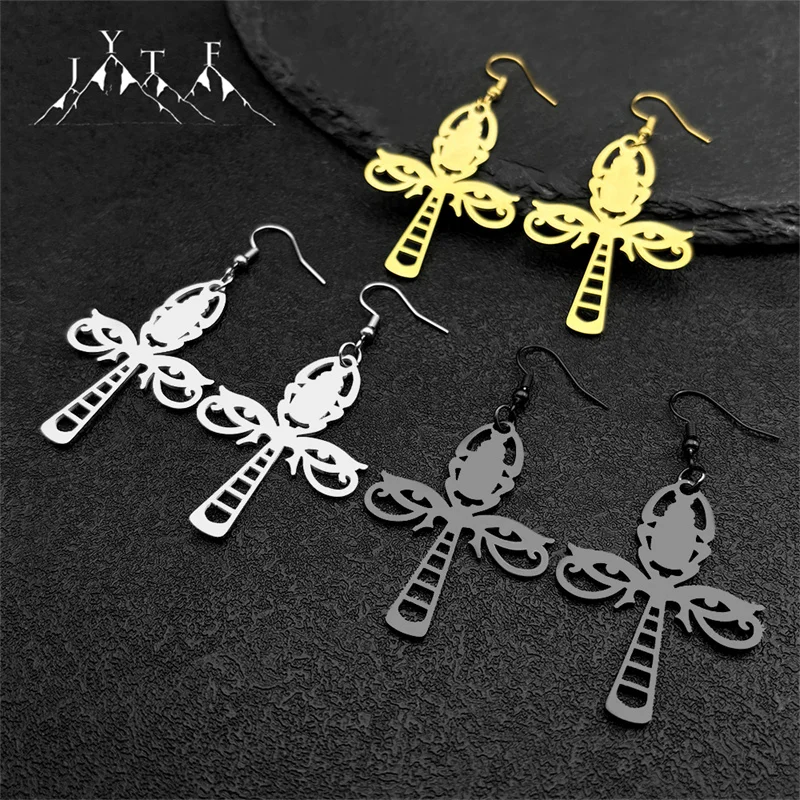 Eye Of Horus Anka Cross Pendant Hoop Earrings For Women Men Stainless Steel Gold Silver Color Hollow Beatles Earrings Jewelry
Eye Of Horus Anka Cross Pendant Hoop Earrings For Women Men Stainless Steel Gold Silver Color Hollow Beatles Earrings Jewelry