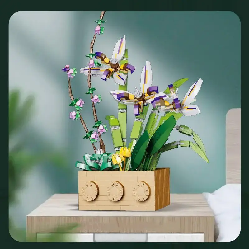 MOC Gladiolus Orchid Potted Plant Building Blocks Set Eternal Flower Ornament Toy For Chidlren Birthday Holiday Special Day Gift
MOC Gladiolus Orchid Potted Plant Building Blocks Set Eternal Flower Ornament Toy For Chidlren Birthday Holiday Special Day Gift
