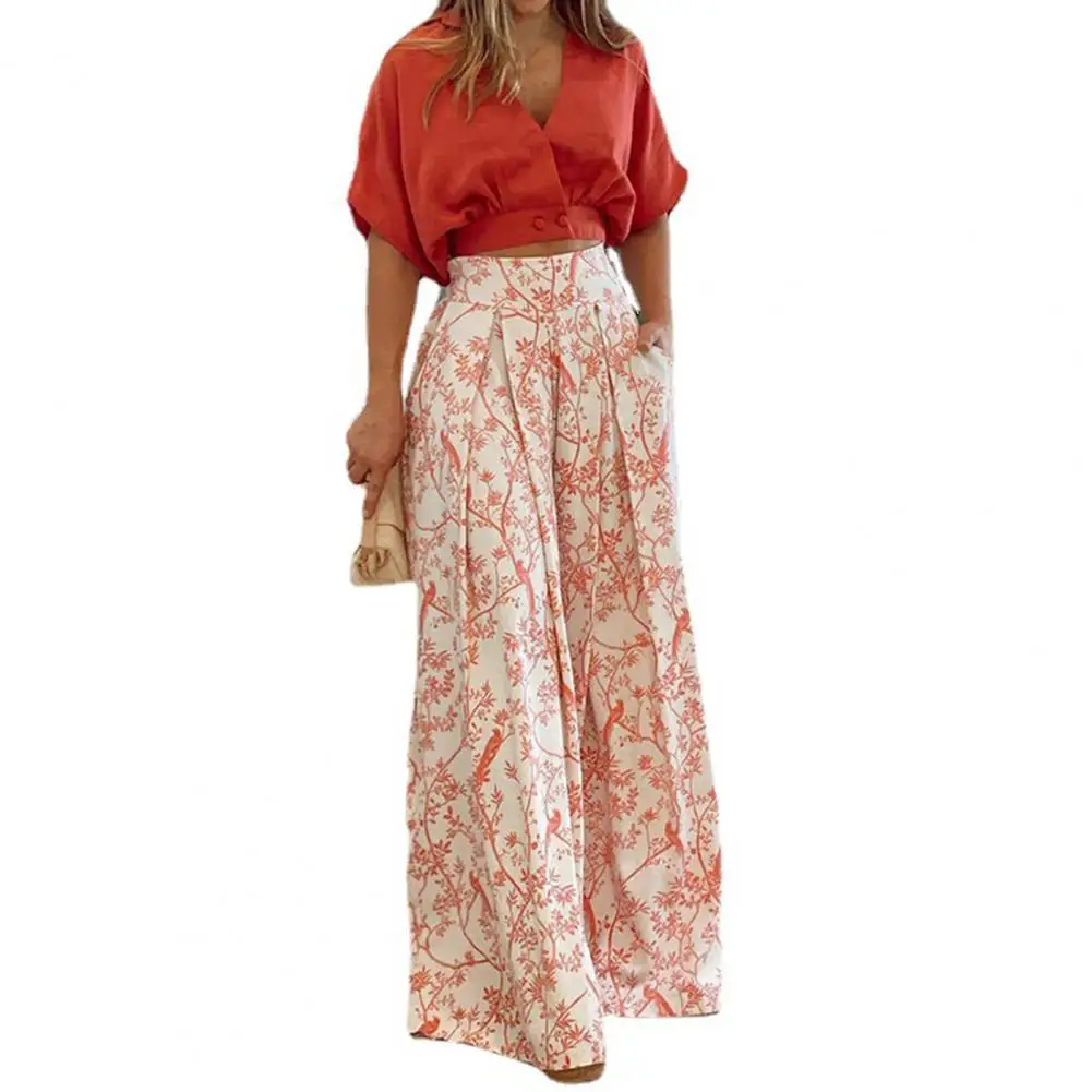 Women Pleated 2 Piece Pants Outfits Casual Loose Button Shirt Blouse Top Long Wide Leg Pants Set Jumpsuit Summer Retro
Women Pleated 2 Piece Pants Outfits Casual Loose Button Shirt Blouse Top Long Wide Leg Pants Set Jumpsuit Summer Retro