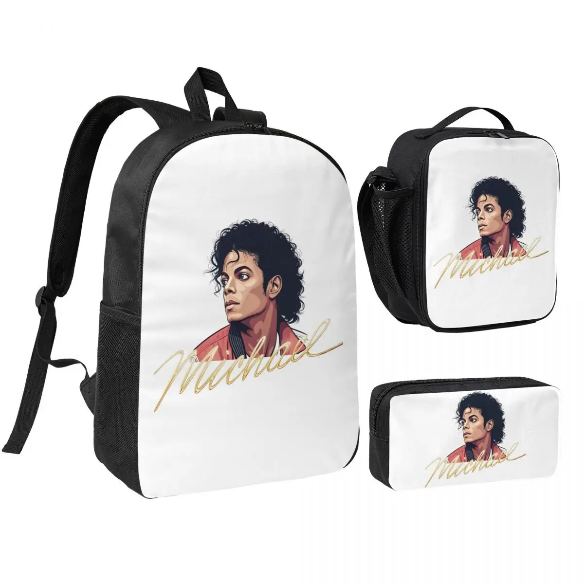 Michael Jackson Fan Tribute Design Backpack Student BookBag School Bag Shoulder Bags 3ps Insulated Lunch Bag Pencil Case
Michael Jackson Fan Tribute Design Backpack Student BookBag School Bag Shoulder Bags 3ps Insulated Lunch Bag Pencil Case