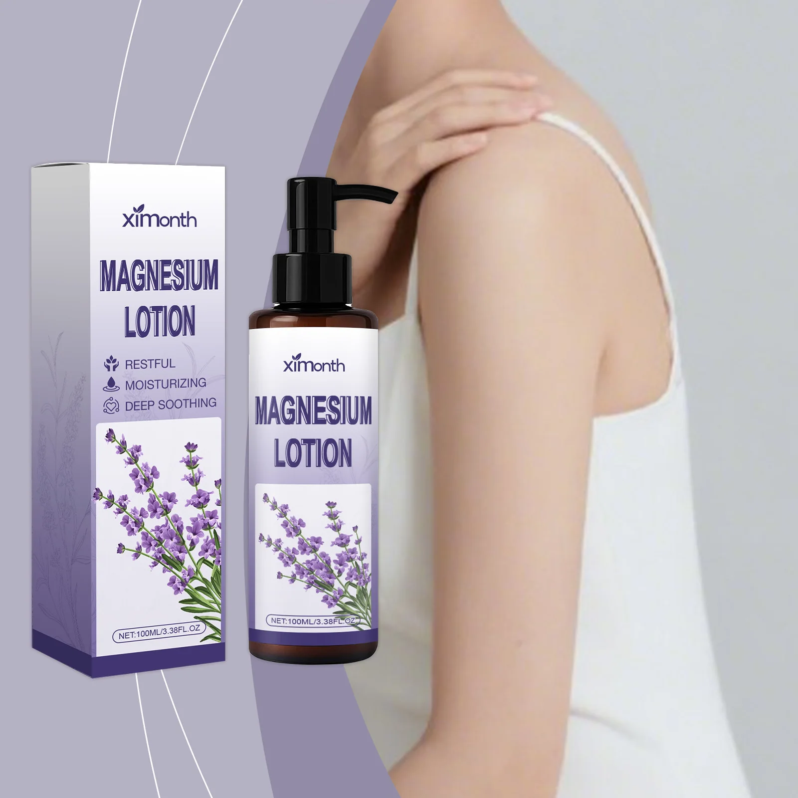 Lavender Magnesium Extract Lotion for Body Care, Aids Night Use Moisturize Nourish Skin Boost Comfort & Relieve Muscle Fatigue
Lavender Magnesium Extract Lotion for Body Care, Aids Night Use Moisturize Nourish Skin Boost Comfort & Relieve Muscle Fatigue