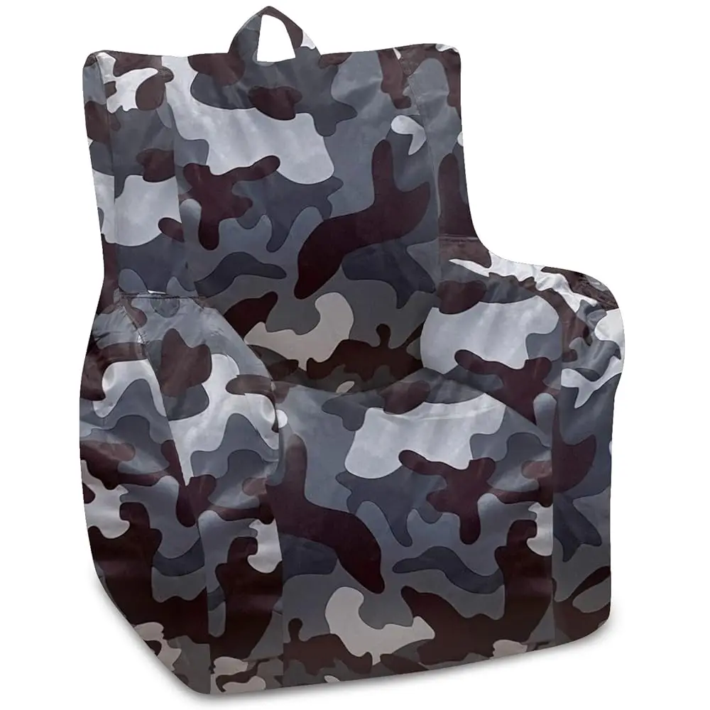 Structured Comfy Bean Bag Chair For Gaming, Reading And Watching Tv, Pasadena Chair, Nylon - Camo Dark And Bla Gray
Structured Comfy Bean Bag Chair For Gaming, Reading And Watching Tv, Pasadena Chair, Nylon - Camo Dark And Bla Gray