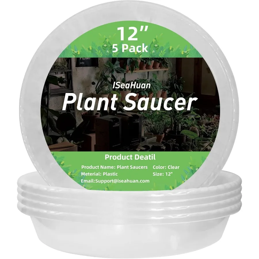 Plant Saucer 12 inch 5 PackClear Durable Plastic Pot Flower Planter Saucers and Drip Trays Round for Indoor Outdoor Use Heavy S
Plant Saucer 12 inch 5 PackClear Durable Plastic Pot Flower Planter Saucers and Drip Trays Round for Indoor Outdoor Use Heavy S
