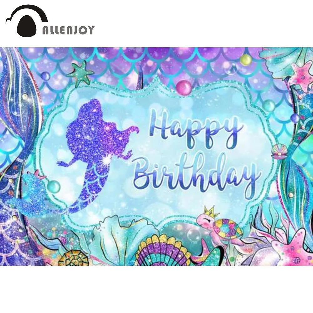 Allenjoy Mermaid 1st Girl Birthday Party Background Under the Sea Fish Scales Ocean Princess Baby Shower Photophone Backdrop
Allenjoy Mermaid 1st Girl Birthday Party Background Under the Sea Fish Scales Ocean Princess Baby Shower Photophone Backdrop