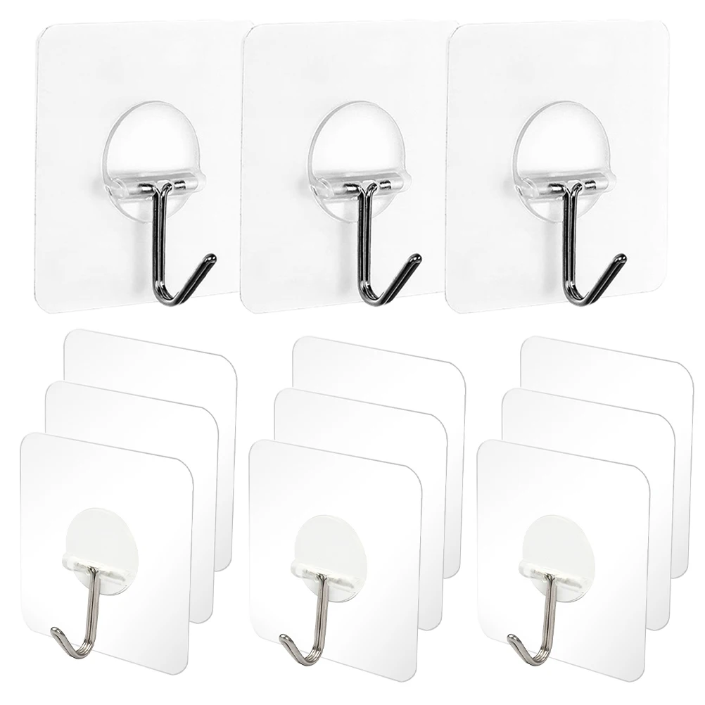 20 Pcs Transparent Sticky Hook Heavy Adhesive Wall Hooks Hanging Clothes for Duty Detachable
20 Pcs Transparent Sticky Hook Heavy Adhesive Wall Hooks Hanging Clothes for Duty Detachable