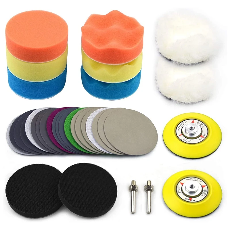 3 Inch Car Polishing Sponge Pad Kit,1/4 Inch Handle Back Pad + Soft Interface Pad + Wool Cushion Pad For Polishing
3 Inch Car Polishing Sponge Pad Kit,1/4 Inch Handle Back Pad + Soft Interface Pad + Wool Cushion Pad For Polishing