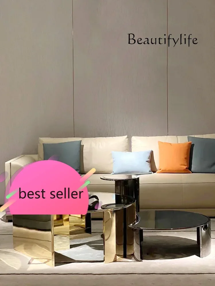 Italian minimalist stainless steel coffee table size combination tea table designer creative living room home modern simplicity
Italian minimalist stainless steel coffee table size combination tea table designer creative living room home modern simplicity