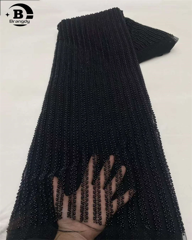 Brangdy African Handmade Beads Sequins Lace Fabric, French Groom Embroidery, Nigerian Net Lace Fabrics for Dress, High Quality
Brangdy African Handmade Beads Sequins Lace Fabric, French Groom Embroidery, Nigerian Net Lace Fabrics for Dress, High Quality