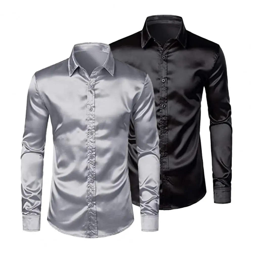 Long Sleeve Glossy Shirt Men Long Sleeve Shirt Silky Soft Solid Color Cardigan for Women Men Lapel Collar Long Sleeve
Long Sleeve Glossy Shirt Men Long Sleeve Shirt Silky Soft Solid Color Cardigan for Women Men Lapel Collar Long Sleeve