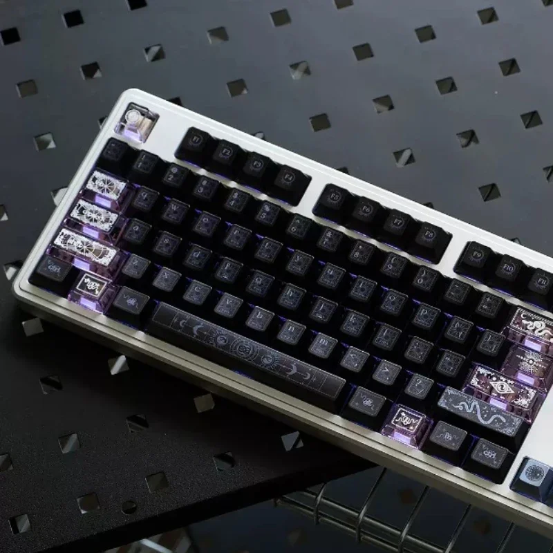 New Custom PBT PC Keycaps Sublimation Cherry Profile Keyboard Caps Purple Keycap Esports Magnetic Switch Accessories