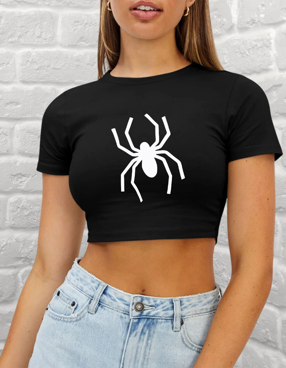 Simple Spider Print Women Slim T-Shirt Summer Casual T Shirts Hip Hop Crop Tee Top Tight Fitting Comfortable Woman Streetwear
Simple Spider Print Women Slim T-Shirt Summer Casual T Shirts Hip Hop Crop Tee Top Tight Fitting Comfortable Woman Streetwear