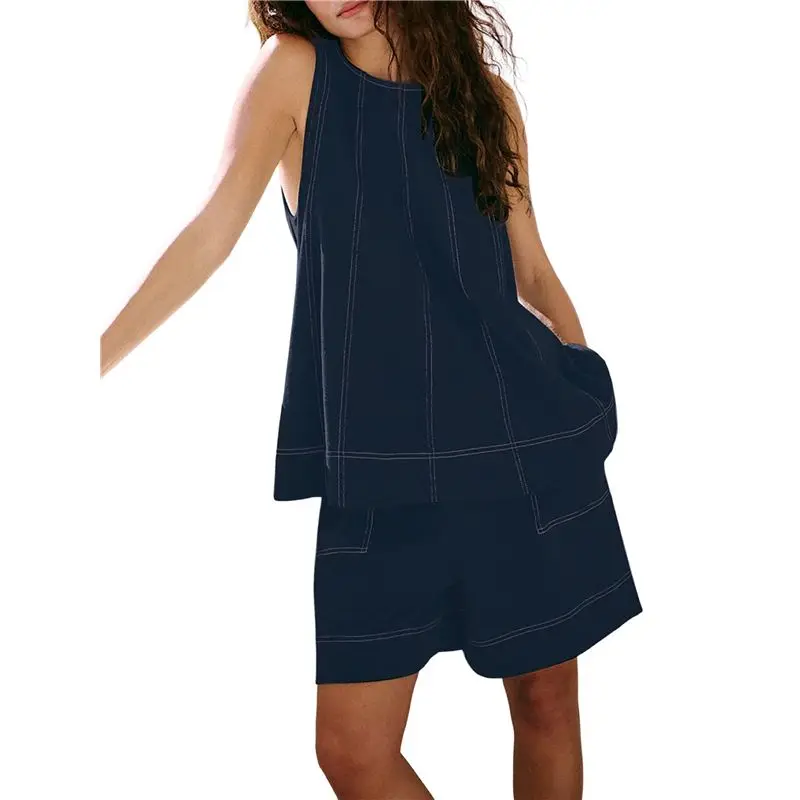 ABRT-Womens Summer 2 Piece Sets Beach Vacation Outfits High Neck Tank Top And Shorts Set Resort Wear Matching Clothes
ABRT-Womens Summer 2 Piece Sets Beach Vacation Outfits High Neck Tank Top And Shorts Set Resort Wear Matching Clothes