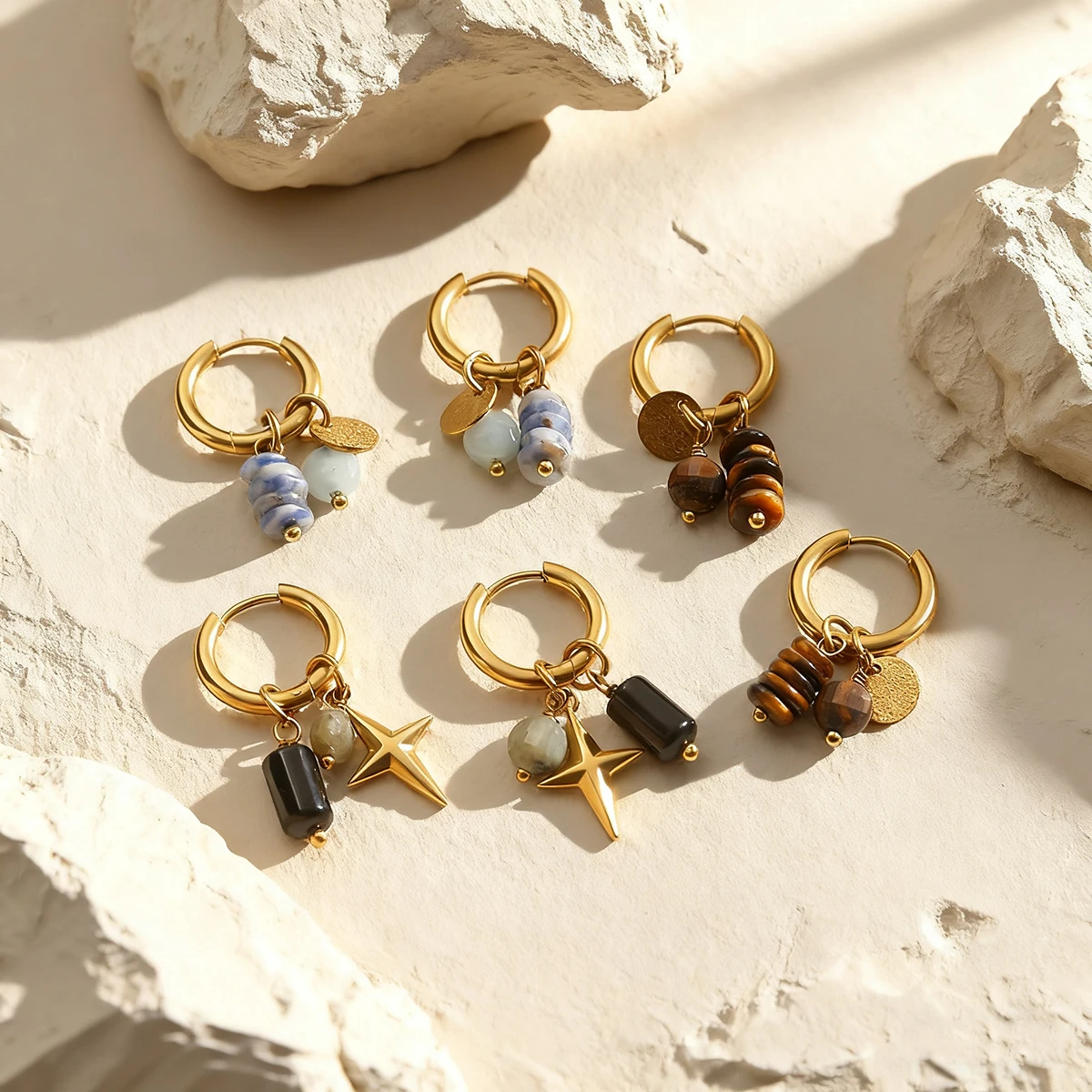 SOVOB Vintage-Inspired Natural Stone Pendant Earrings Top Choice For Women's/Girl’s Minimalist Gifts Waterproof Accessories
SOVOB Vintage-Inspired Natural Stone Pendant Earrings Top Choice For Women's/Girl’s Minimalist Gifts Waterproof Accessories