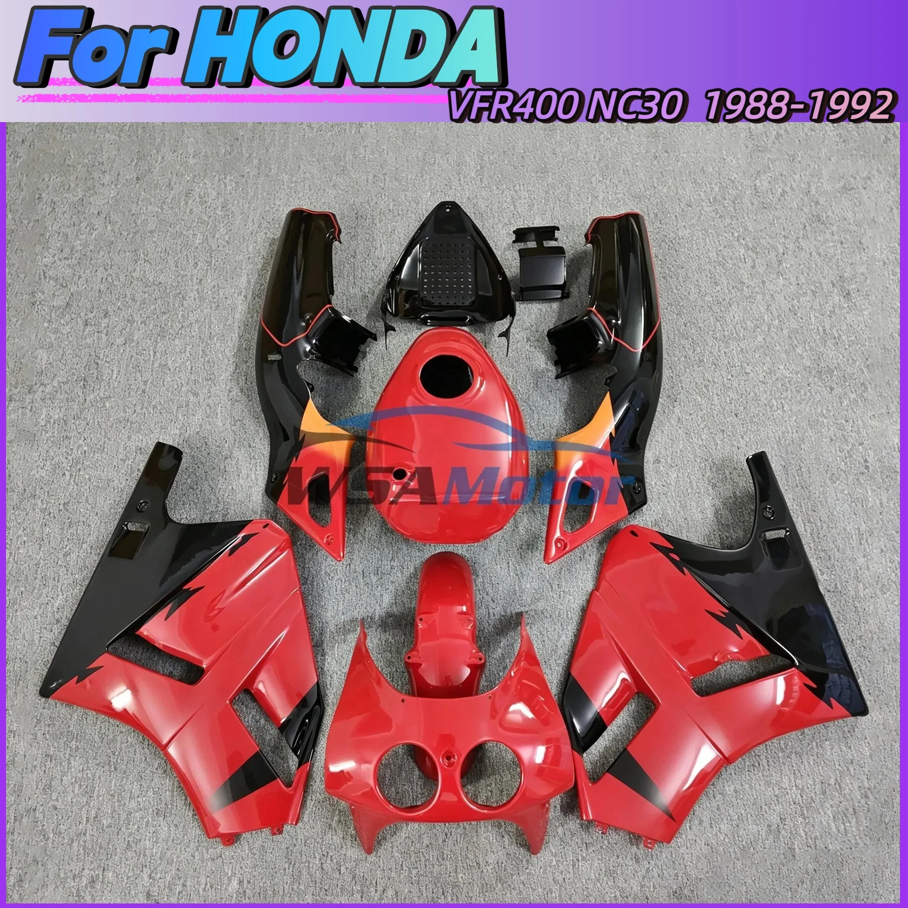 Customized Motorcycle Fit For HONDA VFR400 NC30 1988 -1992 Fairing Set Kit Panel Bodywork VF 400R NC 30 1989 1990 1991
Customized Motorcycle Fit For HONDA VFR400 NC30 1988 -1992 Fairing Set Kit Panel Bodywork VF 400R NC 30 1989 1990 1991
