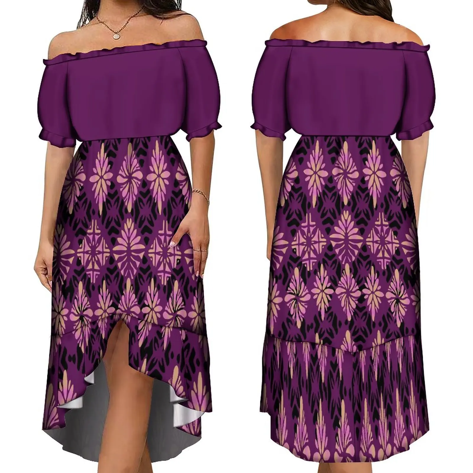 2023 Fashion Breathable Short Sleeve Dress Samoa Polynesian Tribal Ethnic Style Women'S Off-The-Shoulder Fishtail Dress
2023 Fashion Breathable Short Sleeve Dress Samoa Polynesian Tribal Ethnic Style Women'S Off-The-Shoulder Fishtail Dress