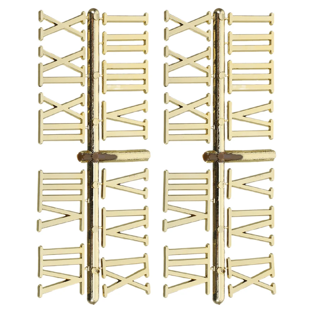 2 Sets Wall Clock Roman Numerals Parts Replacement Electroplated Numbers ABS for Making Plastic 
2 Sets Wall Clock Roman Numerals Parts Replacement Electroplated Numbers ABS for Making Plastic