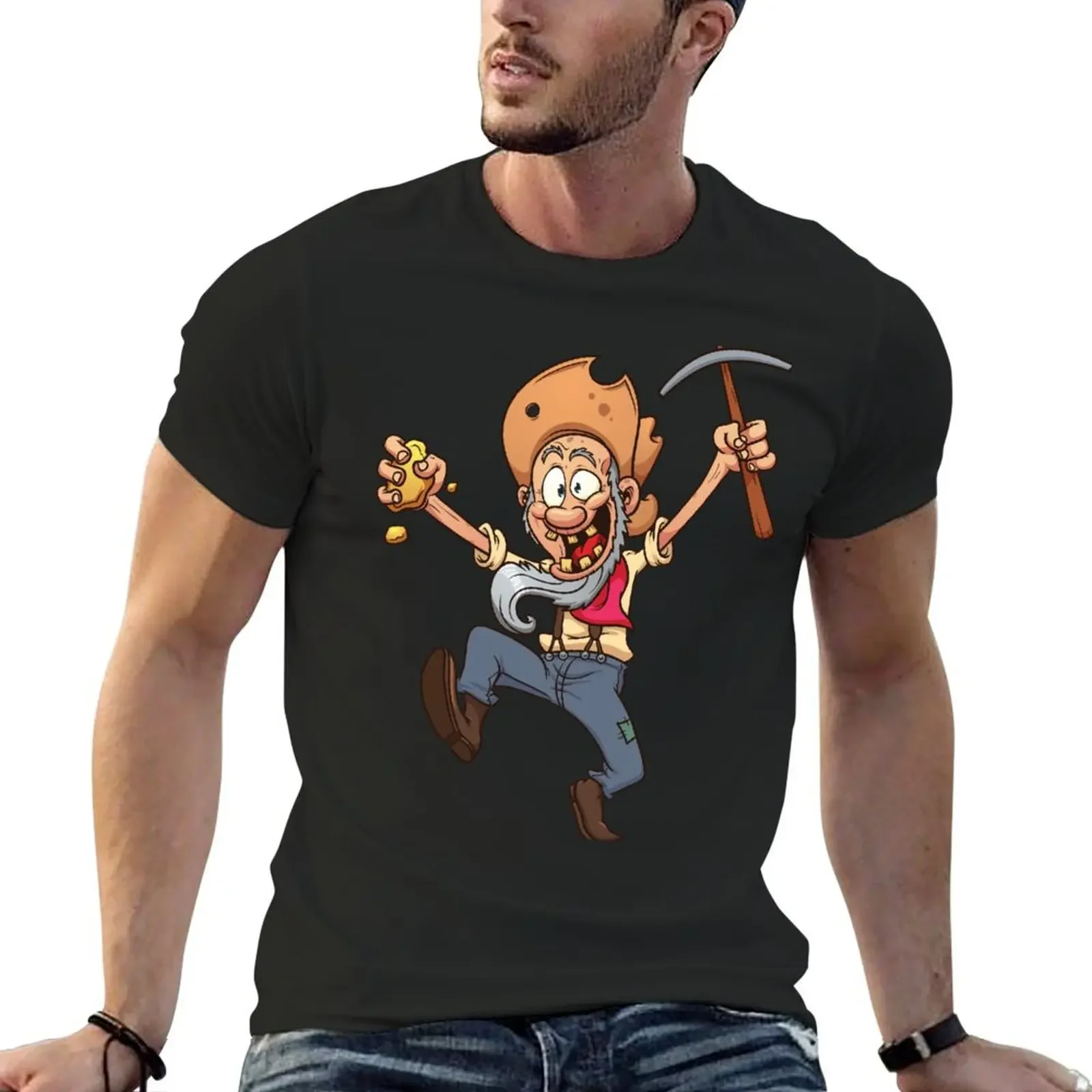 Gold Miner / Prospector Cartoon T-Shirt vintage graphic tee heavyweights summer clothes mens plain t shirts
Gold Miner / Prospector Cartoon T-Shirt vintage graphic tee heavyweights summer clothes mens plain t shirts
