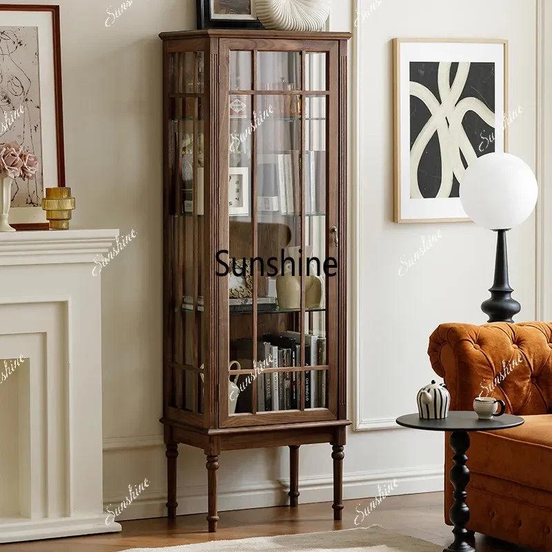 Y.American retro windshield display full solid wood living room TV side high cabinet
Y.American retro windshield display full solid wood living room TV side high cabinet