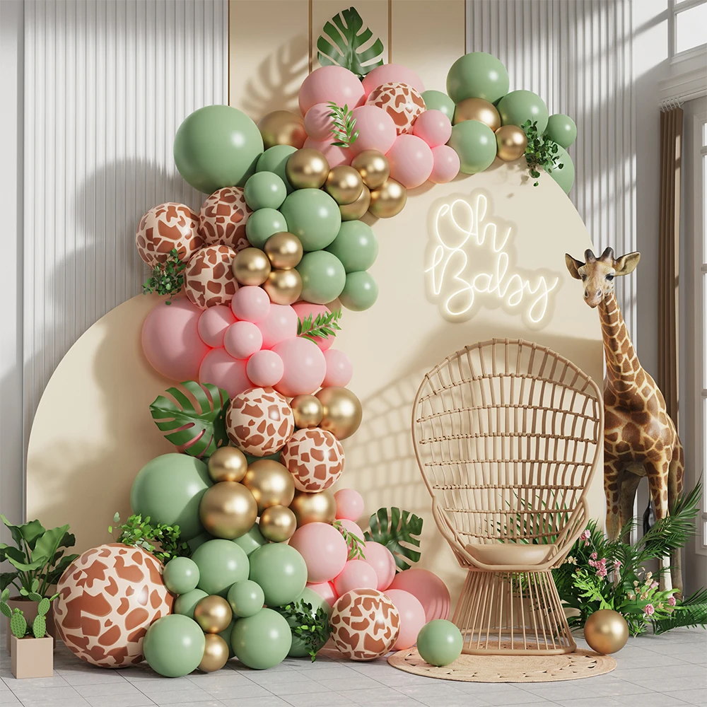 98pcs Jungle Giraffe Party Balloon Garland DIY Baby Shower Birthday Wild One Party Supplies Pastel Pink Sage Green Balloons Arch
98pcs Jungle Giraffe Party Balloon Garland DIY Baby Shower Birthday Wild One Party Supplies Pastel Pink Sage Green Balloons Arch