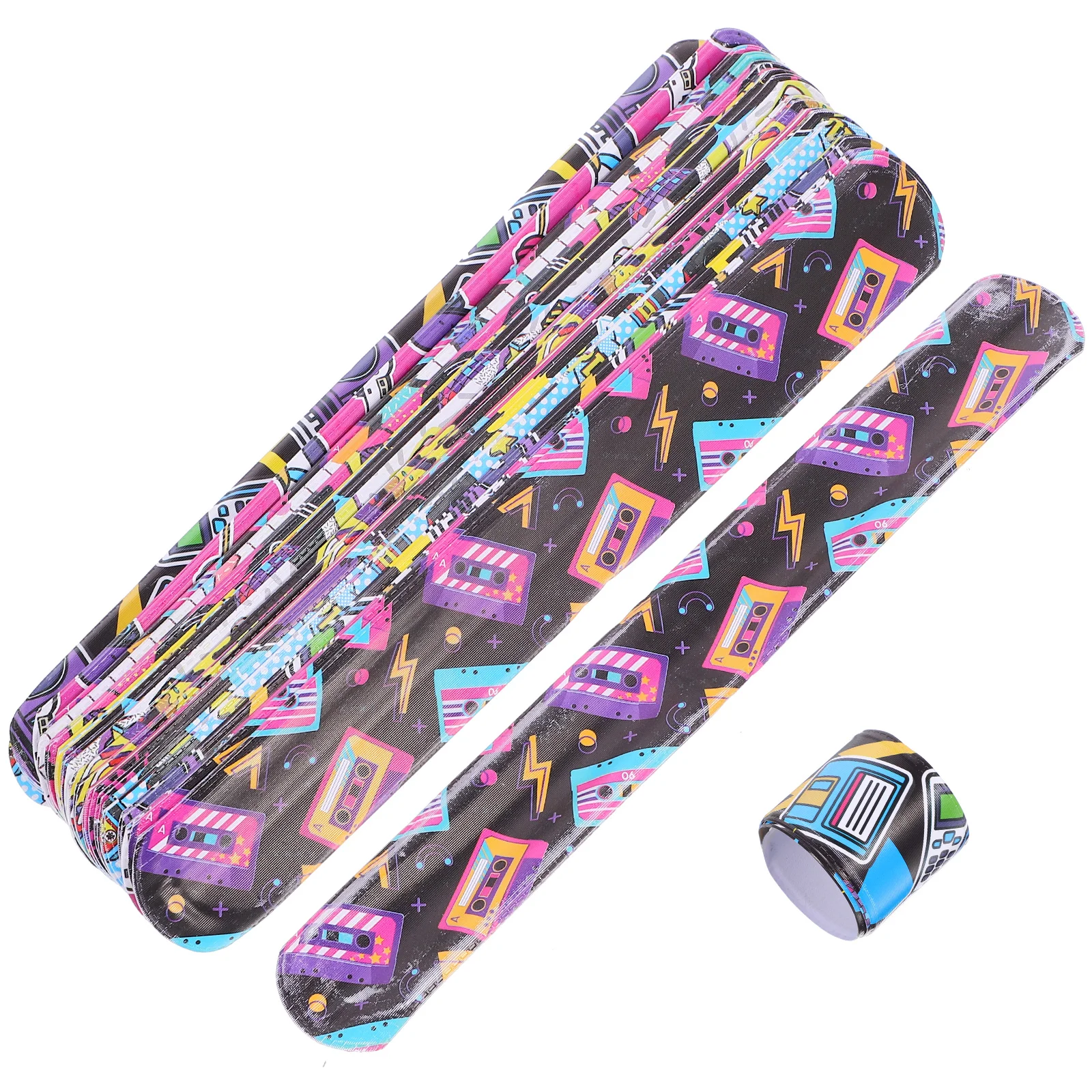 48 Pcs Rock Bracelet Slap Wrist Band Retro Pattern Rings Music Theme Wristband Musics Bands
48 Pcs Rock Bracelet Slap Wrist Band Retro Pattern Rings Music Theme Wristband Musics Bands