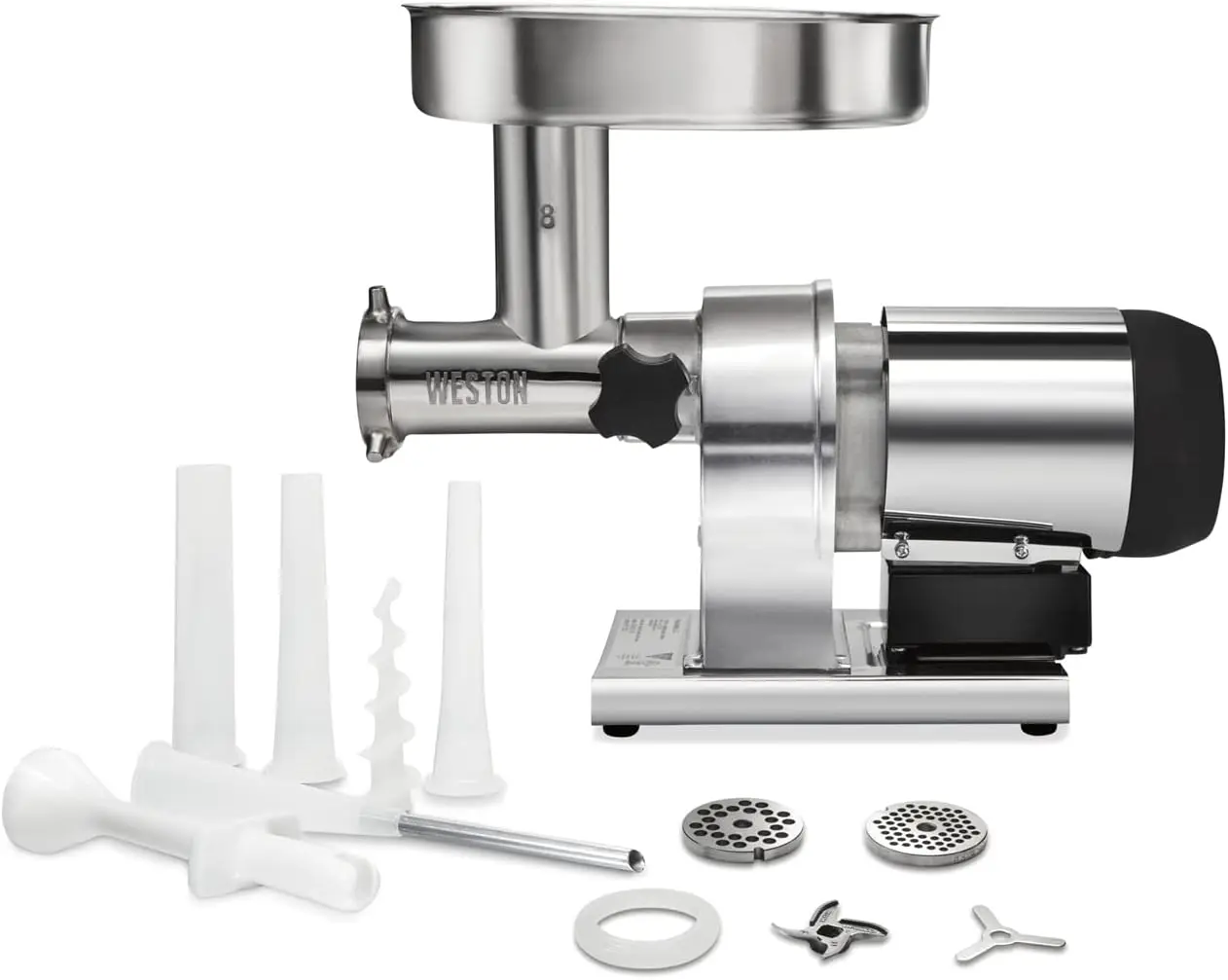 BRANDS Butcher Series Electric Meat Grinder Sausage Stuffer Commercial Grade 0 5 HP 375 Watts 6 lbs per Minute Stainless Steel
BRANDS Butcher Series Electric Meat Grinder Sausage Stuffer Commercial Grade 0 5 HP 375 Watts 6 lbs per Minute Stainless Steel