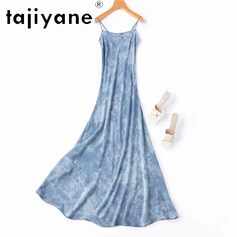 TAJIYANE 100% Real Mulberry Silk Slip Dresses for Women Blue Vacation Long Dress Summer Frocks Woman Clothing 2026 ropa mujer
TAJIYANE 100% Real Mulberry Silk Slip Dresses for Women Blue Vacation Long Dress Summer Frocks Woman Clothing 2026 ropa mujer