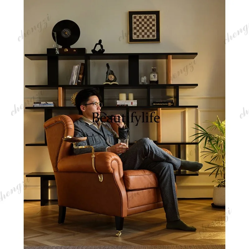 Cigar chair full leather godfather chair high-end villa living room study single sofa tiger chair
Cigar chair full leather godfather chair high-end villa living room study single sofa tiger chair