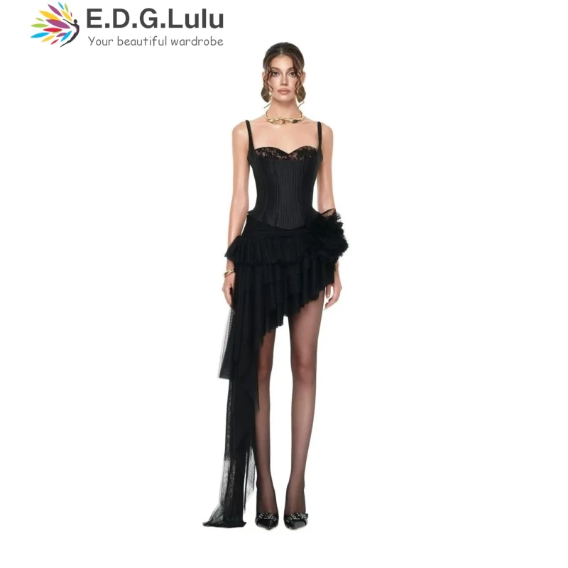 EDGLuLu 2 Pieces Set For Woman Strapless Spaghetti Strap Top+High Waist 3d Flower Splicing Irregular Mesh Skirt Suit 0624
EDGLuLu 2 Pieces Set For Woman Strapless Spaghetti Strap Top+High Waist 3d Flower Splicing Irregular Mesh Skirt Suit 0624