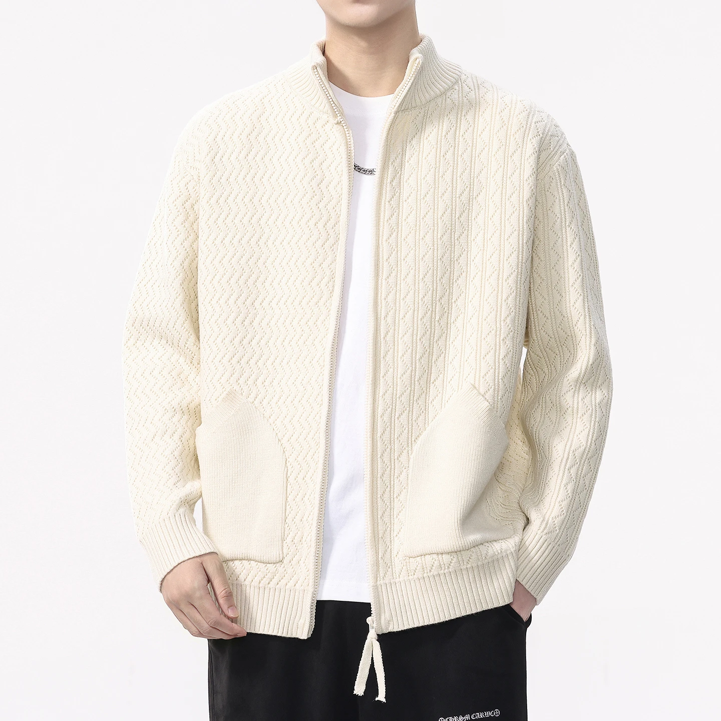 Stand Collar Cardigan Sweater Coat Men Vintage Fashion Loose Casual Knitted Sweater Jacket Spring Autumn Jumper Outerwear
Stand Collar Cardigan Sweater Coat Men Vintage Fashion Loose Casual Knitted Sweater Jacket Spring Autumn Jumper Outerwear
