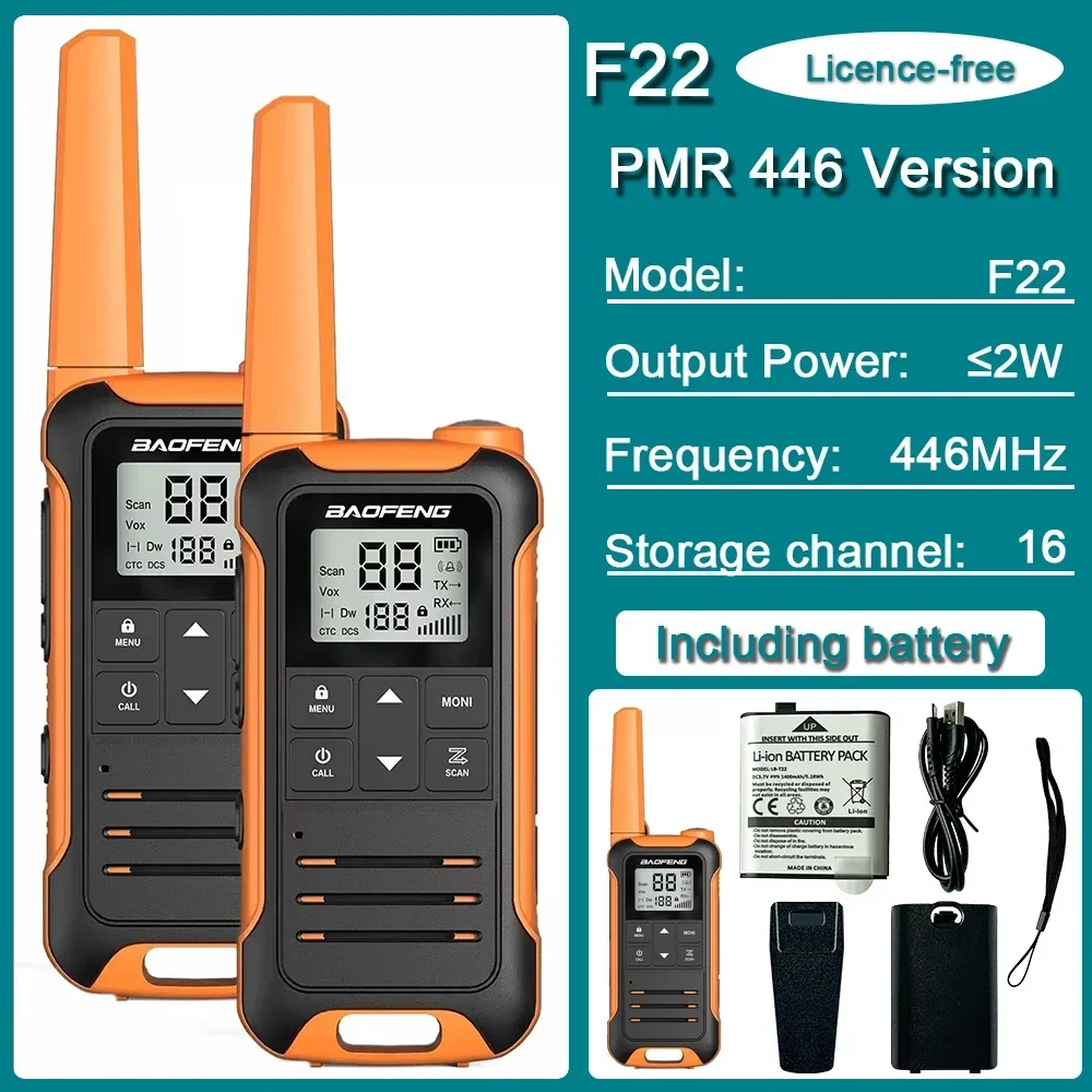 2 шт. Baofeng F22 Мини-рация PMR FRS Перезаряжаемая портативная детская двусторонняя радиосвязь дальнего действия Type-C Зарядное устройство для кемпинга
2 шт. Baofeng F22 Мини-рация PMR FRS Перезаряжаемая портативная детская двусторонняя радиосвязь дальнего действия Type-C Зарядное устройство для кемпинга