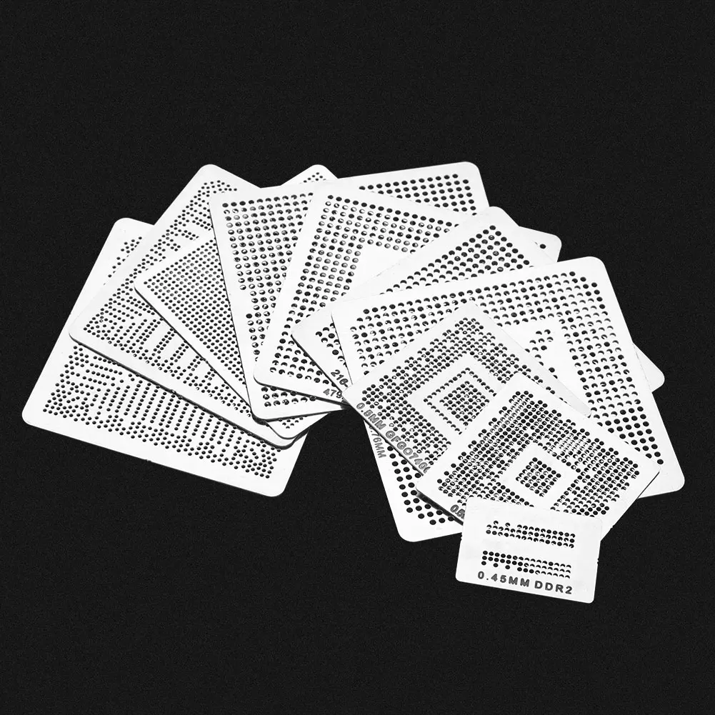 BGA Reballing Rework Net Stencils Steel Template Mesh Directly Heat Set Kit BGA Rework Net BGA Heat Stencils
BGA Reballing Rework Net Stencils Steel Template Mesh Directly Heat Set Kit BGA Rework Net BGA Heat Stencils