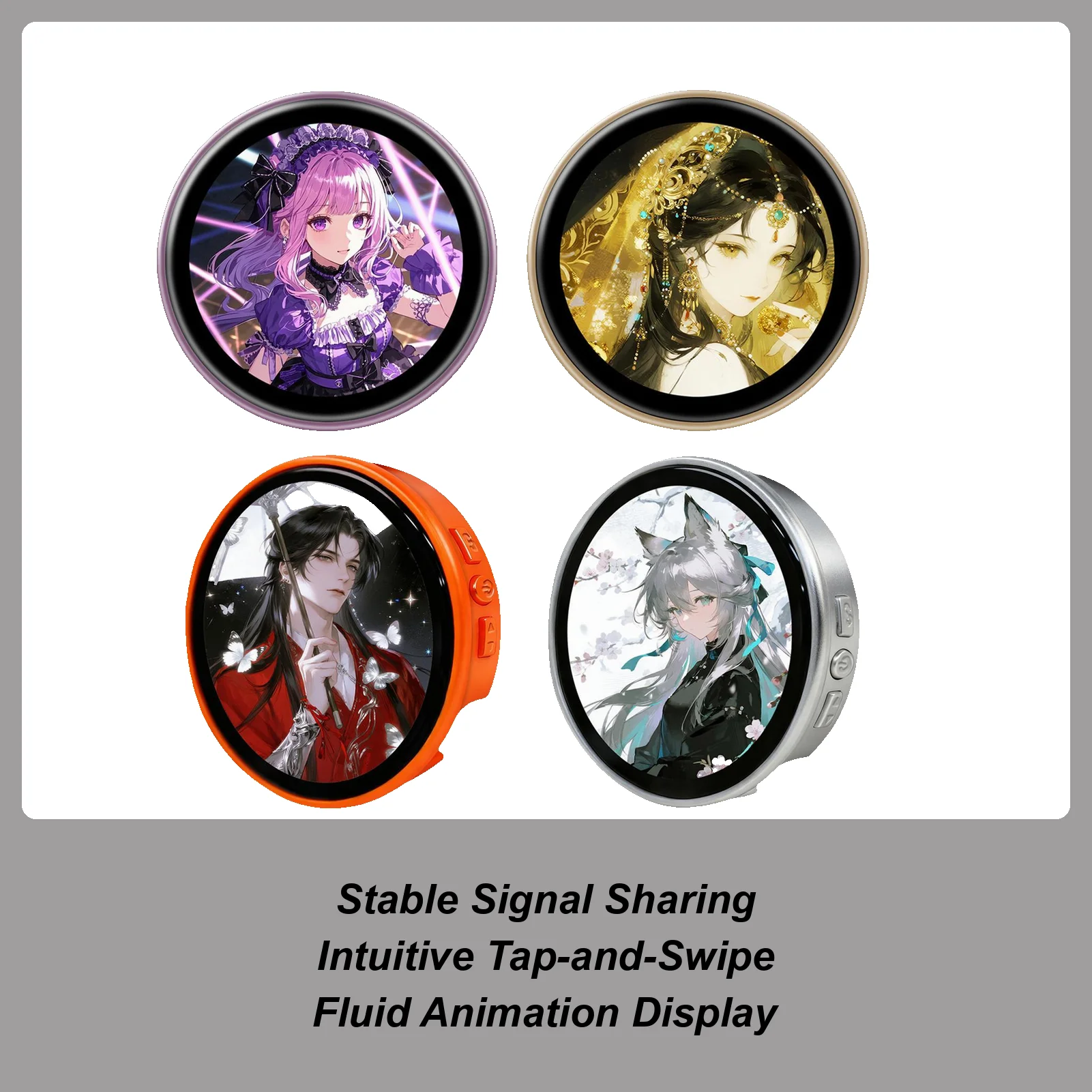 Round Digital Displayed Pixel Badge Pin 1.85-inch HD Display Screen Electronic Button Digital Badge Photo Video For Fans Cosplay