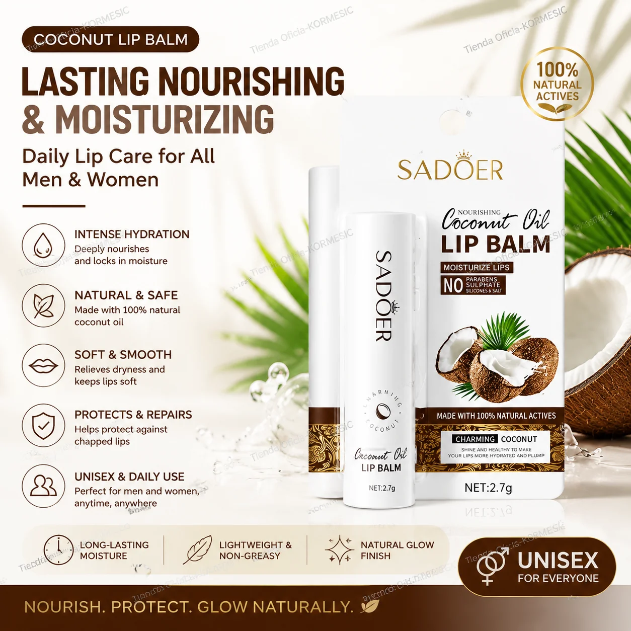 Coconut Lip Balm - Lasting Nourishment and Moisture for Men and Women - Daily Care Lip Balm
Coconut Lip Balm - Lasting Nourishment and Moisture for Men and Women - Daily Care Lip Balm