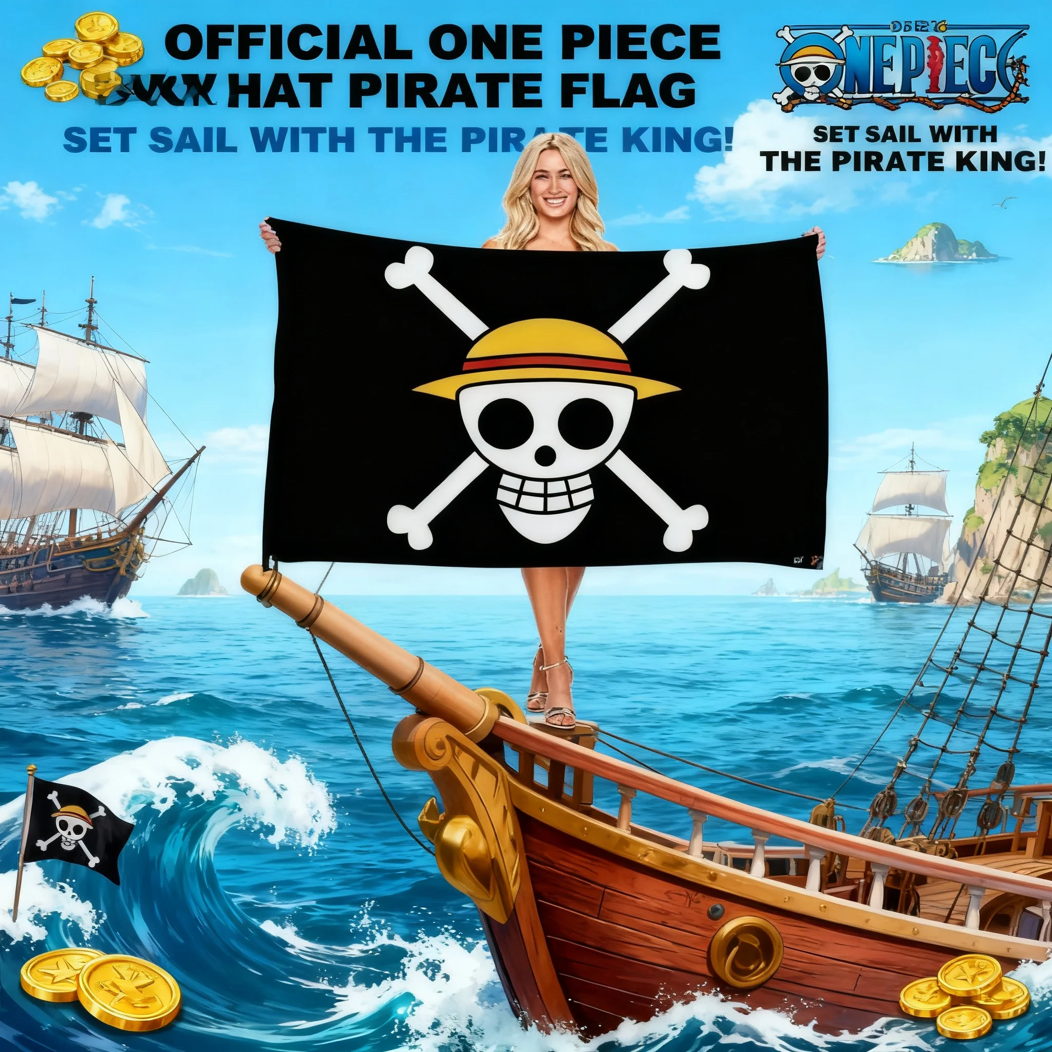 One Piece Straw Hat Pirates Monkey D Luffy Skull Flag 90x150CM Polyester Pirate Trumpet Banner New
One Piece Straw Hat Pirates Monkey D Luffy Skull Flag 90x150CM Polyester Pirate Trumpet Banner New