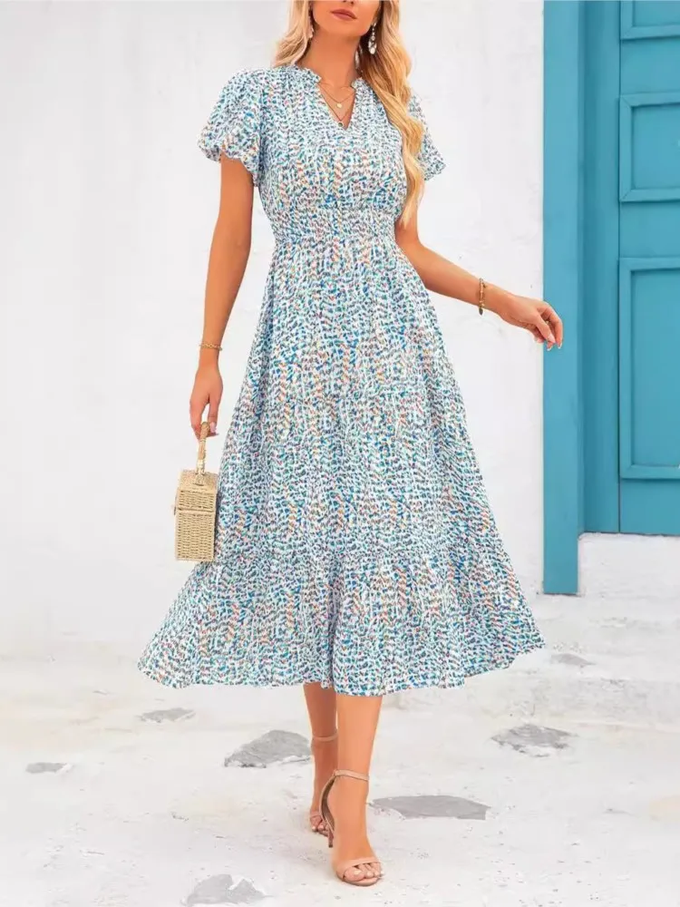 Dress Women Summer New Purple Printed Deep V-neck Loose Long Puff Sleeve High Waist A-line Dresses 2025 Lady Party Evening Robe
Dress Women Summer New Purple Printed Deep V-neck Loose Long Puff Sleeve High Waist A-line Dresses 2025 Lady Party Evening Robe