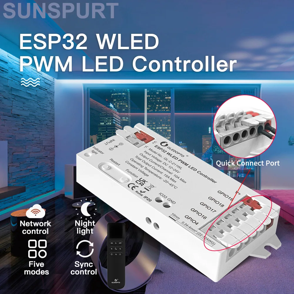 5 режимов Tuya WIFI WLED 32 светодиодный контроллер 5 режимов в 1 DC 12-24V WiFi App Control для RGBCCT RGBW RGB WWCW CCT Dimmer Strip Light
5 режимов Tuya WIFI WLED 32 светодиодный контроллер 5 режимов в 1 DC 12-24V WiFi App Control для RGBCCT RGBW RGB WWCW CCT Dimmer Strip Light
