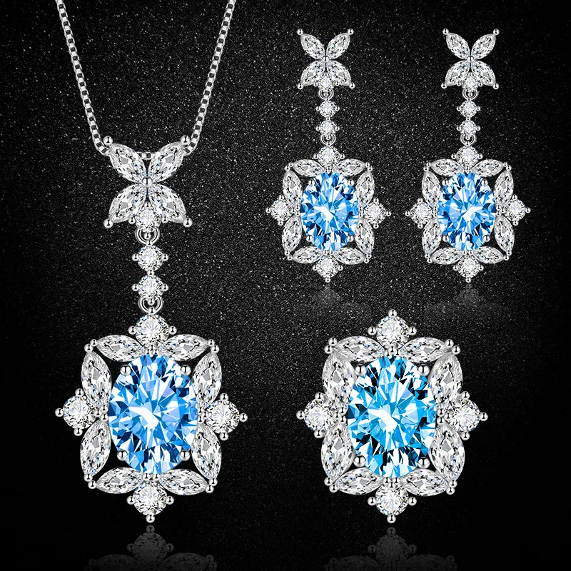 S925 Sterling Silver 3‑Piece Colored Gemstone Jewelry Set, Fashion Women's Necklace Ring Stud Earrings Accessories
S925 Sterling Silver 3‑Piece Colored Gemstone Jewelry Set, Fashion Women's Necklace Ring Stud Earrings Accessories