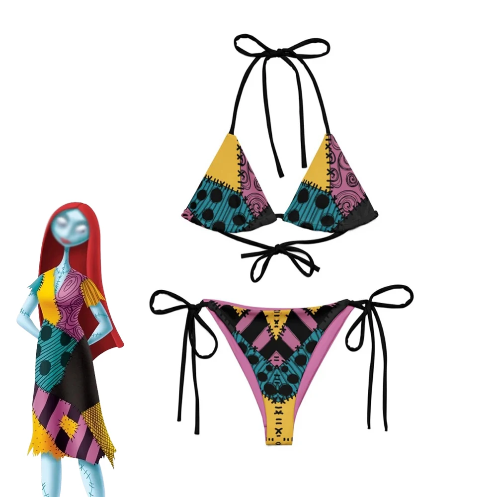 Nightmare Cosplay Sally Bikini Set Women Sexy Lace Up Split Bathing Suit Halloween Carnival Pool Party Disguise Ghost Swimwear
Nightmare Cosplay Sally Bikini Set Women Sexy Lace Up Split Bathing Suit Halloween Carnival Pool Party Disguise Ghost Swimwear