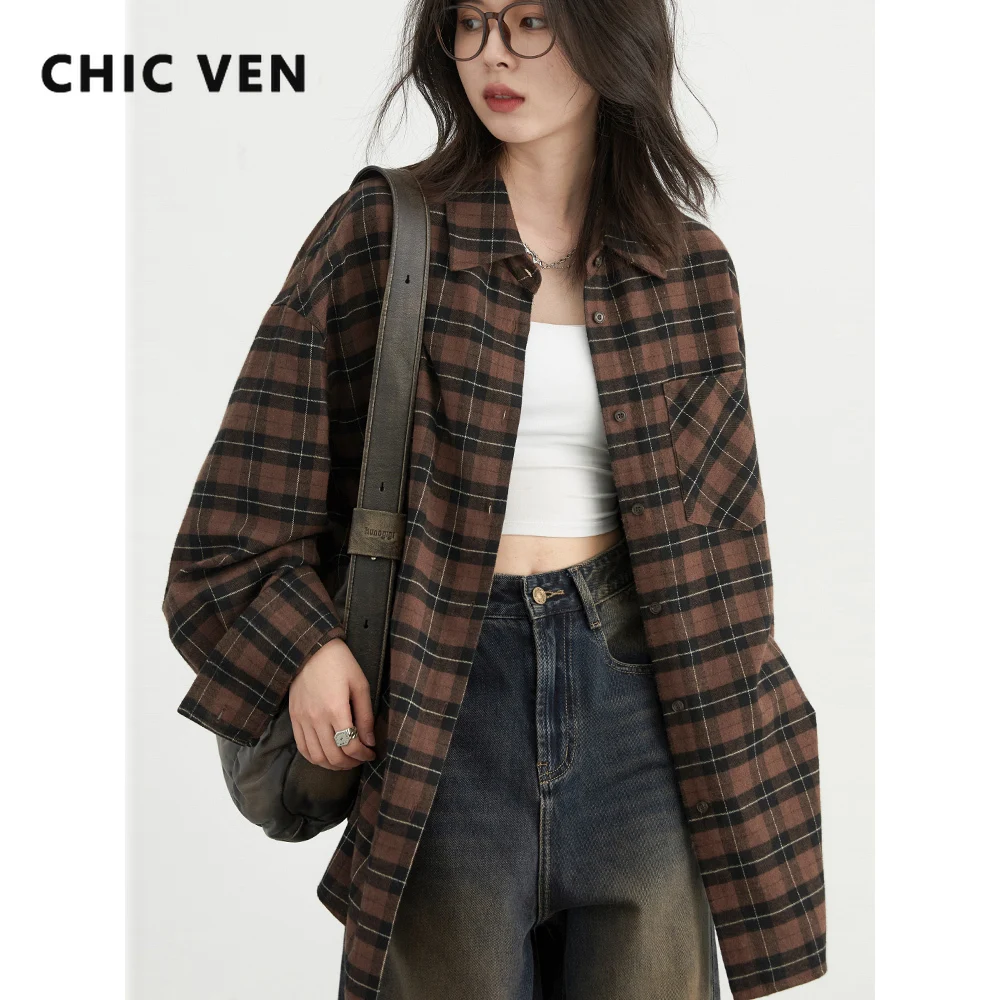 Женские рубашки CHIC VEN, модные повседневные свободные однобортные клетчатые блузки с лацканами, женские хлопковые топы, офисные женские весенне-осенние 2025
Женские рубашки CHIC VEN, модные повседневные свободные однобортные клетчатые блузки с лацканами, женские хлопковые топы, офисные женские весенне-осенние 2025