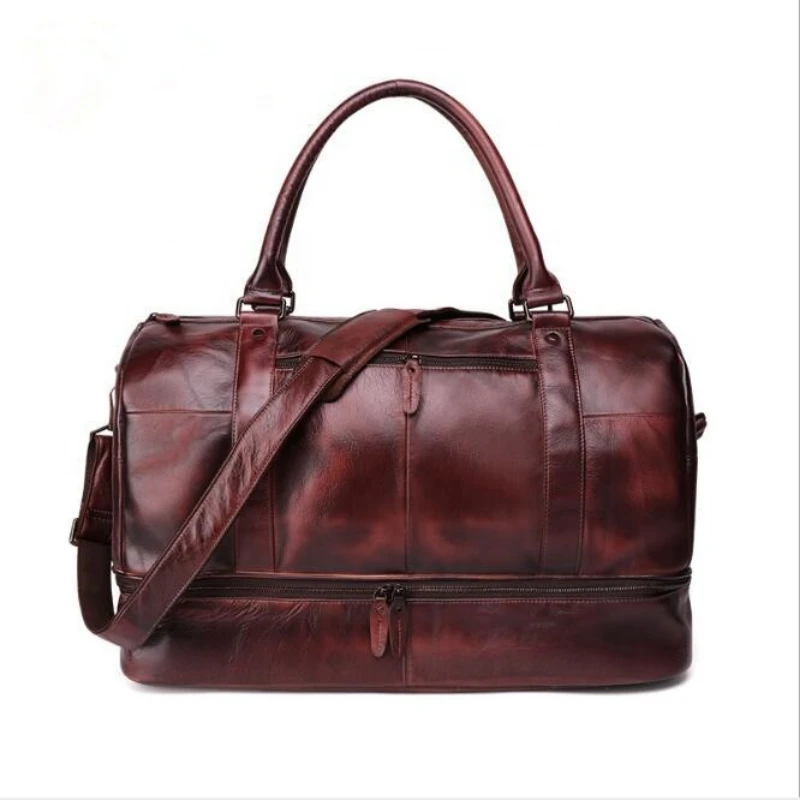 Hot Sale Double Deck Large Capacity Genuine Leather Vintage Weekender Travel Bag for Men Custom Logo Available
Hot Sale Double Deck Large Capacity Genuine Leather Vintage Weekender Travel Bag for Men Custom Logo Available