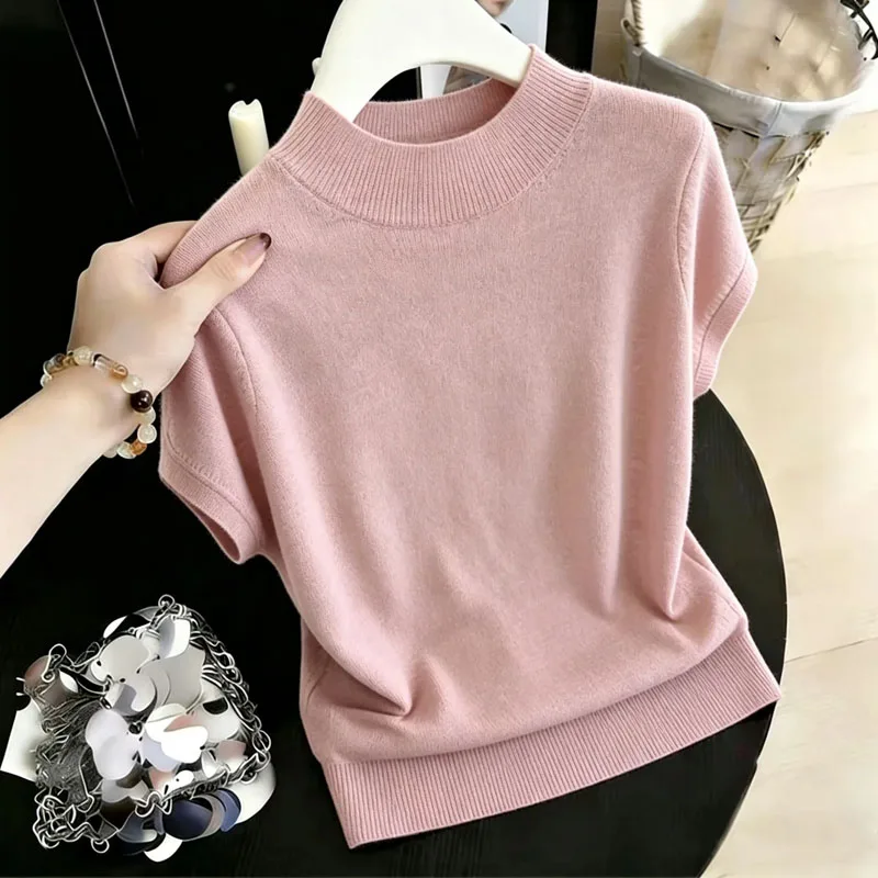 Women Clothing Knitted Sweater Women Pullovers Fashion Summer Short Sleeve Knit Sweater Pullover Women Tops Mock Neck 2026 Q4413
Women Clothing Knitted Sweater Women Pullovers Fashion Summer Short Sleeve Knit Sweater Pullover Women Tops Mock Neck 2026 Q4413