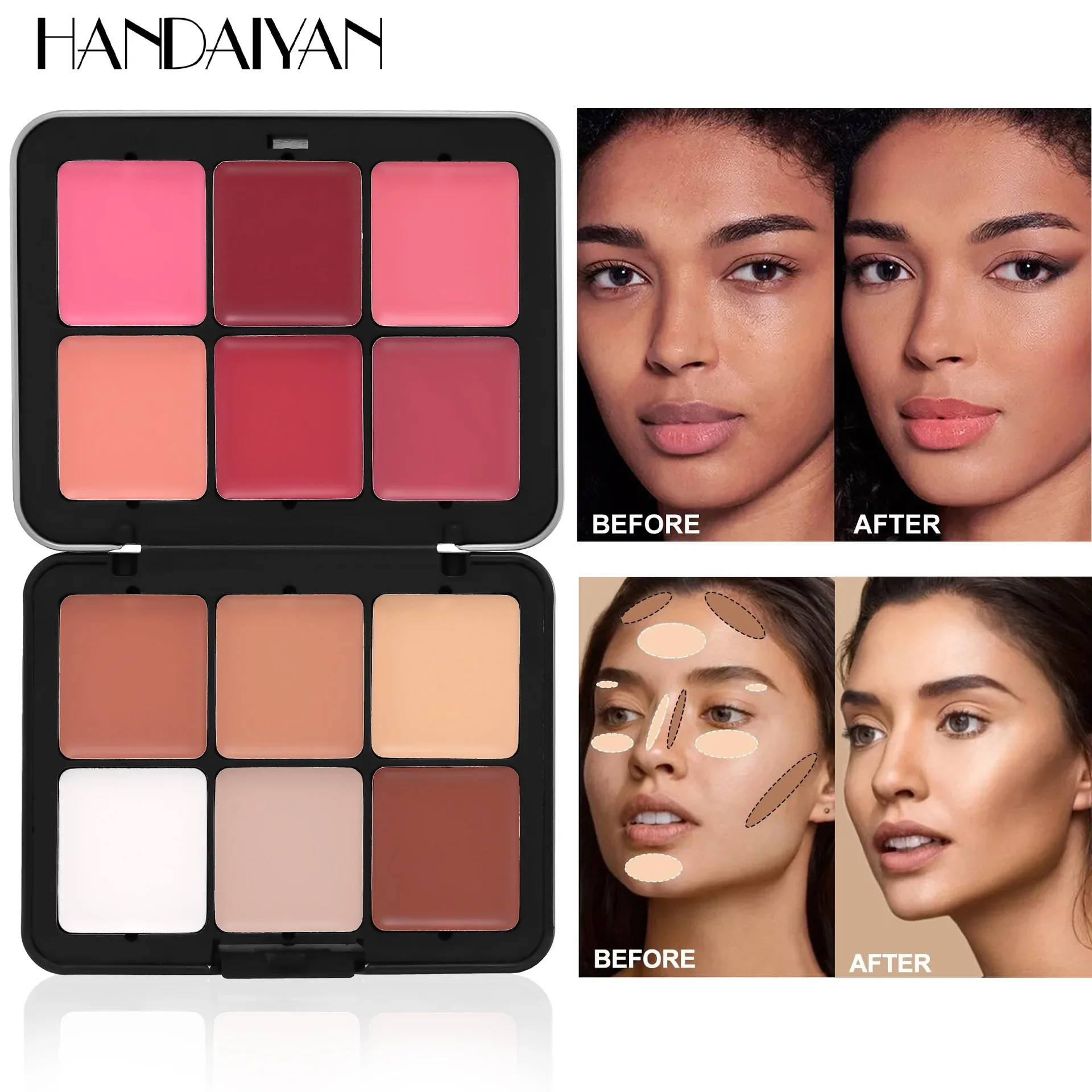 12-Color Iron Box Matte Blush Concealer Palette Cream Highlight Contour Makeup All-In-One Blush Palette for Women
12-Color Iron Box Matte Blush Concealer Palette Cream Highlight Contour Makeup All-In-One Blush Palette for Women