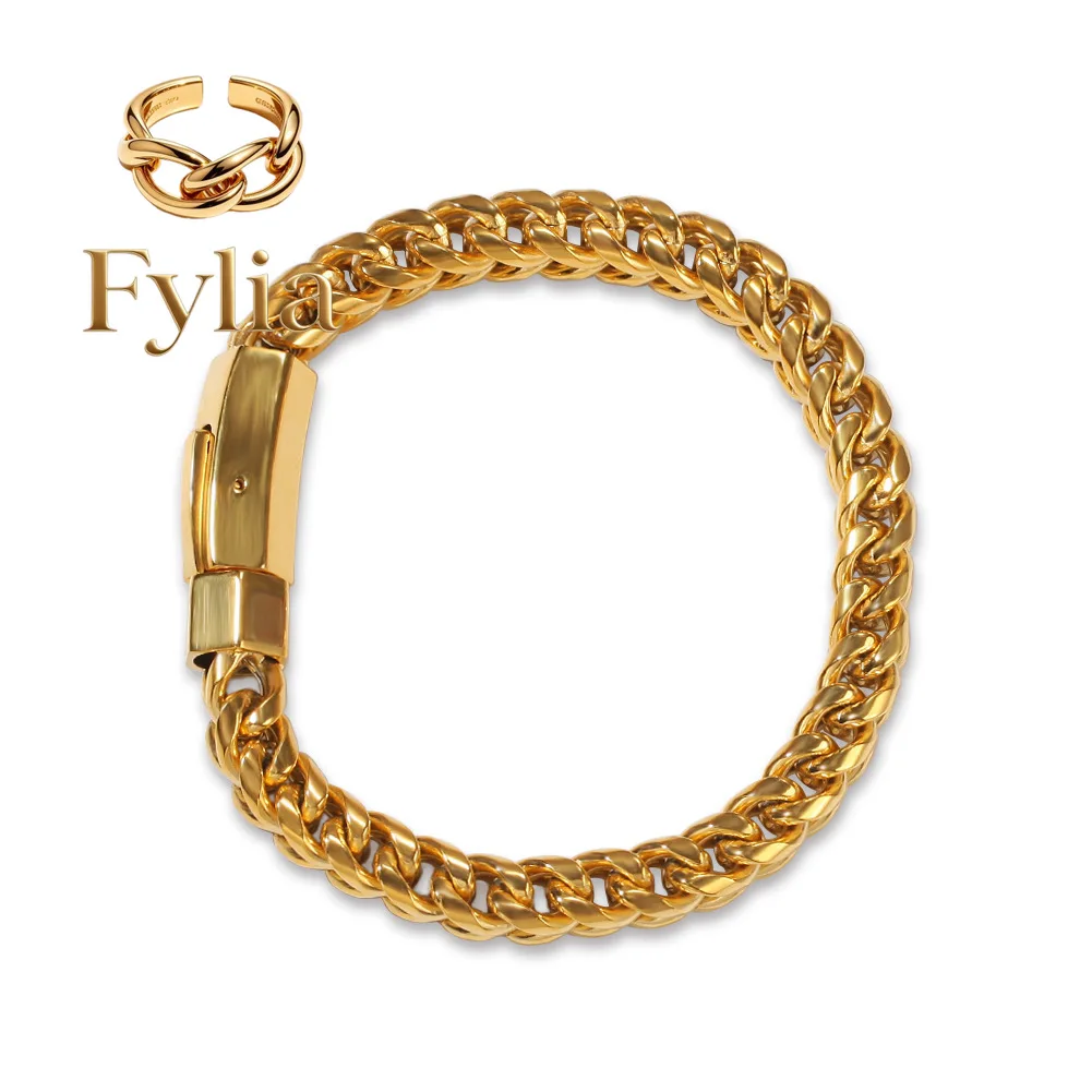 Fylia Jewelry Luxury 24K 9999 Pure Gold real gold Hip Hop Trendy Men's Bracelet
Fylia Jewelry Luxury 24K 9999 Pure Gold real gold Hip Hop Trendy Men's Bracelet
